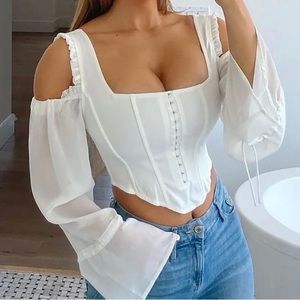 Of Corset Not Ruffled Top - Ivory